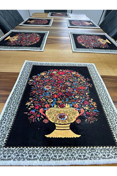 Bianca Parlak Ipek Şönil 6'lı Mini Halı