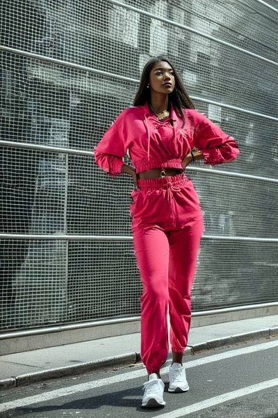 gothamvibes Hanorac crop cu șnur fucsia Equality pentru femei