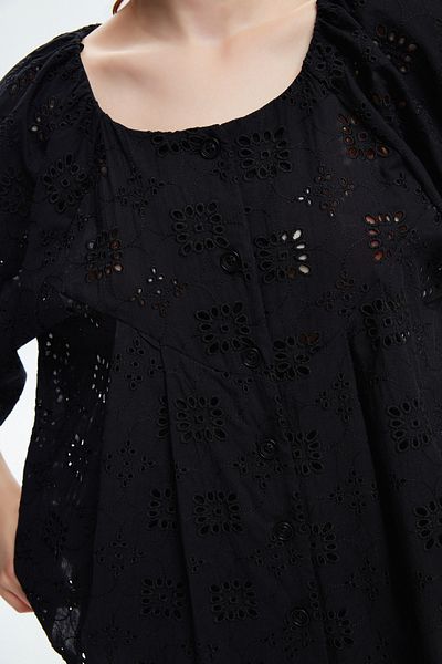 adL Voile Lace Detailed Long Sleeve Shirt