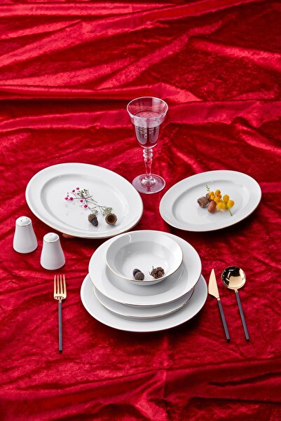 Taç Alyona 53 Parça 12 Kişilik Yemek Takımı Gold