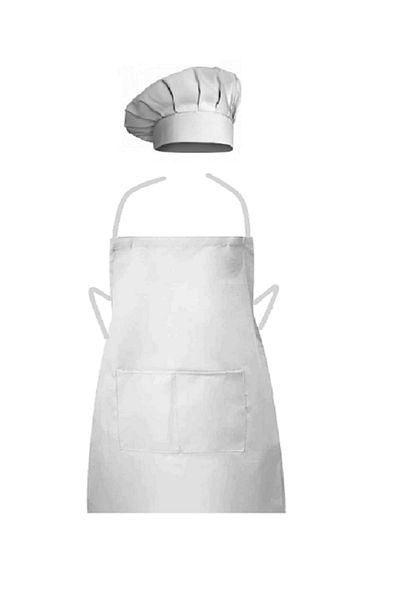 KOSTÜMCE Σετ ποδιά και καπέλο Cook White Adult