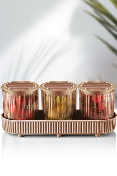 Vienev 4 Piece Gold Salta Large Kitchen Set Kitchen Organizer