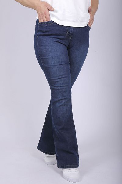 Hitit Butik Stonewashed Blue Jeans Spanish Leg Trousers