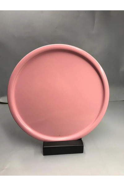 NEWTREND Züccaciye 30 Cm Mat Lila Metal Yuvarlak Çay, kahve, pasta Servis Tep...