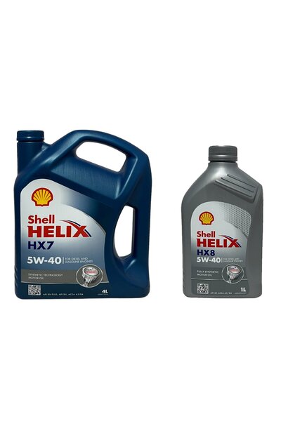 SHELL Helix HX7-HX8 5W-40 Sentetik Motor Yağı 4+1 Litre