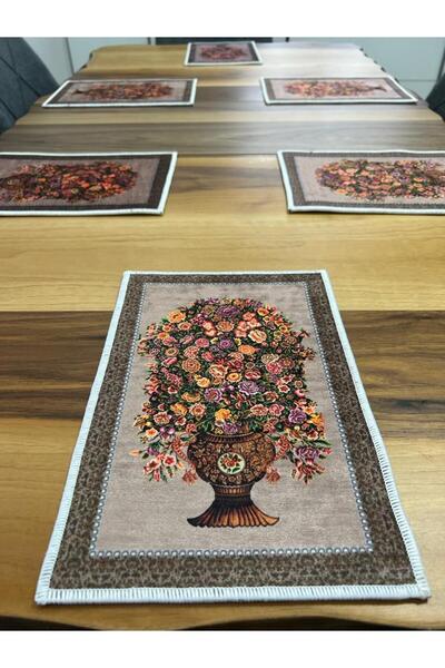 Bianca Parlak Ipek Şönil 6'lı Mini Halı