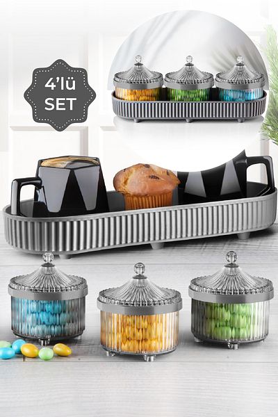 Vienev 4 Piece Gray Junin Small Kitchen Set Kitchen Organizer