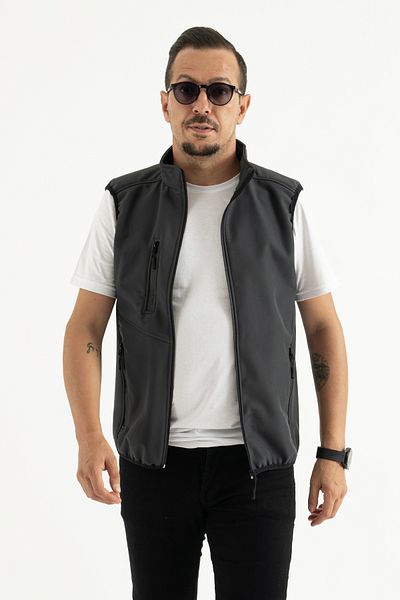 Souris Men's Smoked Slim Fit Slim Fit Fleece Inside Outdoor Softshell Vest