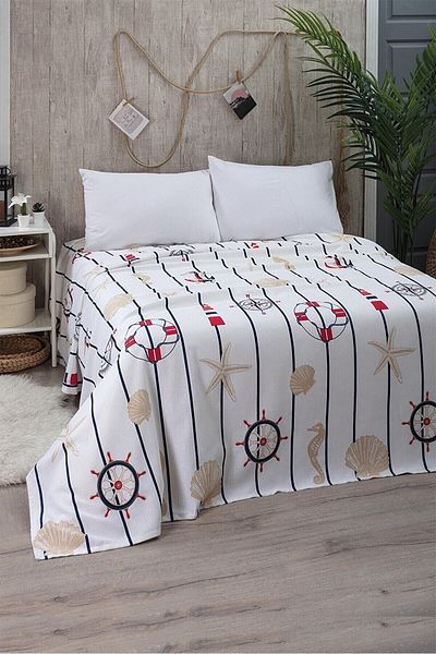 Mulberry مفرش سرير مفرد بيكيه مع ملاية مطاطية 170×230