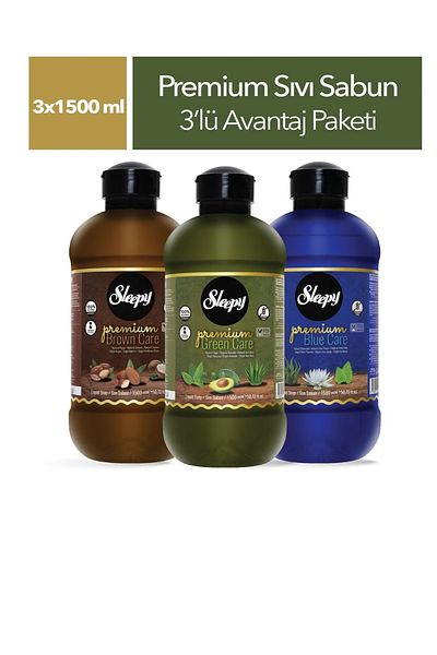 Sleepy Premium Liquid Soap Green Care 3-Piece Advantage Pack 3X1500 ml