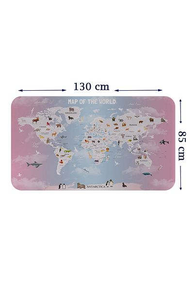 Decoraw 3801XL Model Educational World Map - Kids and Baby Room Wall Sticker