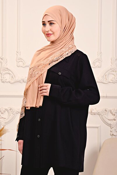 Altobeh Χτενισμένο βαμβακερό σάλι δαντέλα