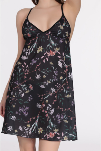 CULOTTE Kadın Seksi Siyah Desenli Fantezi Gecelik New Season