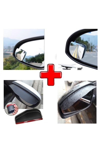 Aksefuar Lazer Toyota Prius İle Uyumlu Kör Nokta Aynası + Carbon Ayna Yağmur ...