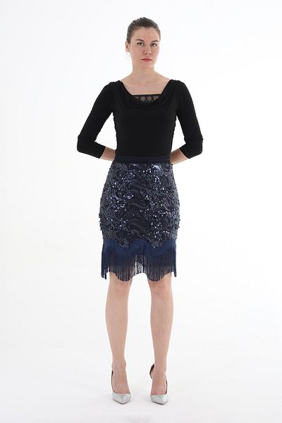 Balizza BLZ-SKIRT WITH TASSEL DETAIL PUL PAYET EMBROIDERED SKIRT