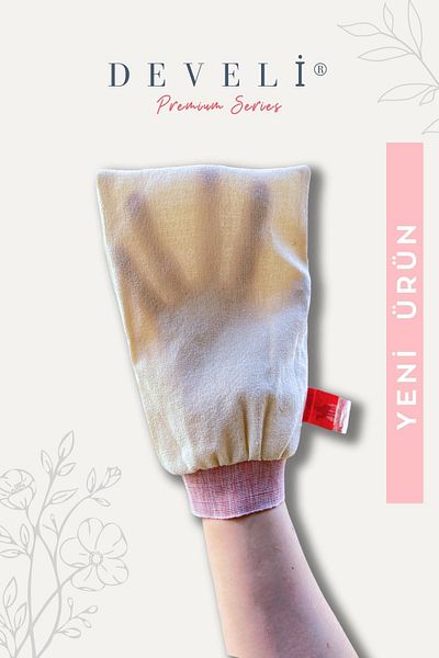 Develi 1973 Ecru Peeling Glove 100% Flush Silk Scrub Bath Bath Scrub Suitable for All Skin Types