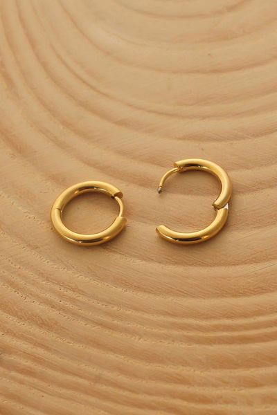 Only Vogue 2 Years Warranty Certificated Steel Gold Color Men's Earrings