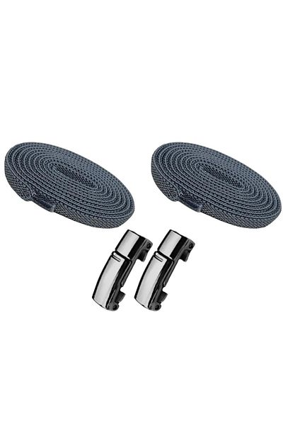 Dopar Elastic Dark Gray Smart Locking Laces Magnetic Metal Plug and Drop Sports Shoelaces 100 Cm
