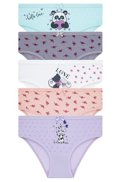 biyokids Pachet de 5 chiloți colorați pentru fete