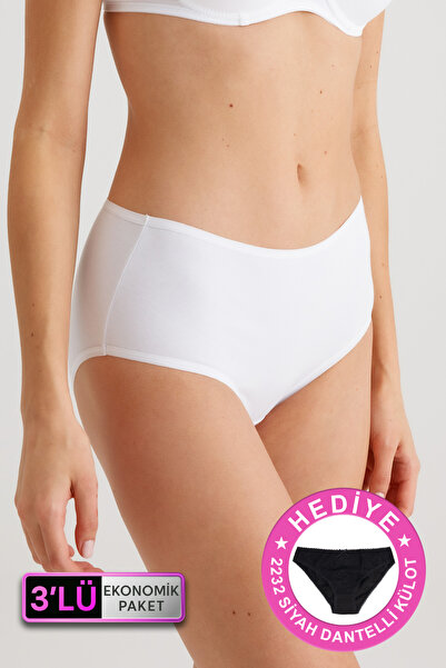 Pierre Cardin Women's 3-Pack Economical Pack Black-White-Skin 2033 Maxi Cut C...