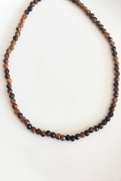 badeaccessories 3,5 MM FASET KAPLANGÖZÜ DOĞAL TAŞ KOLYE