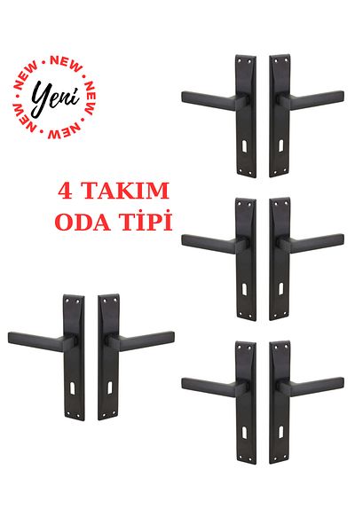 ARON ( 4 SETS ) STAINLESS ELITE HANDLE WITH MIRROR MATTE BLACK ROOM TYPE DOOR HANDLE ALUMINUM/STEEL