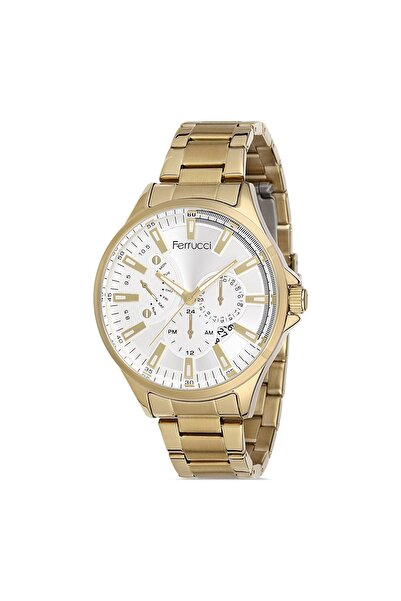Ferrucci Altın Renk 1. Sınıf Çelik Kordon Erkek Kol Saati