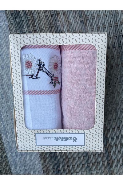 Özdilek Daisy Border 2 Pack Boxed 50*90 cm Powder