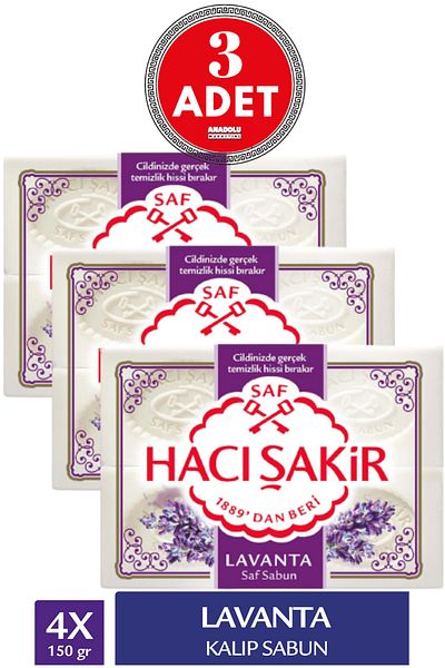 Hacı Şakir Lavender White Mold Soap 4X150G 3 PCS