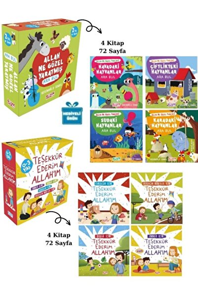Gülce Kitap Hediyeli- 8 Dini Kitap Çocuk - Allah Ne Güzel Yaratmış Ara Bul Et...