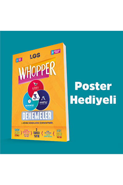 Limit Yayınları 8.Sınıf Whoopper 3 lü Deneme Seti