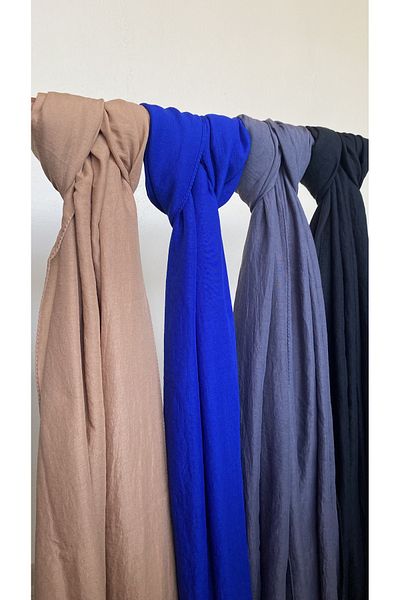 Style vibe Μαλακό βαμβακερό σάλι Anthracite