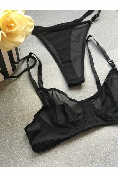 Lumenia Set sutien din tul negru