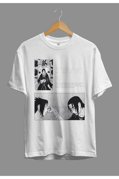 CONSTRAİN Oversize Uchiha Itachi Naruto Anime Karakter Tasarım Baskılı Tişört