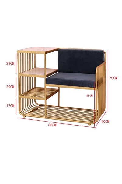 gzm mobilya Ayakkabılık Metal Gold