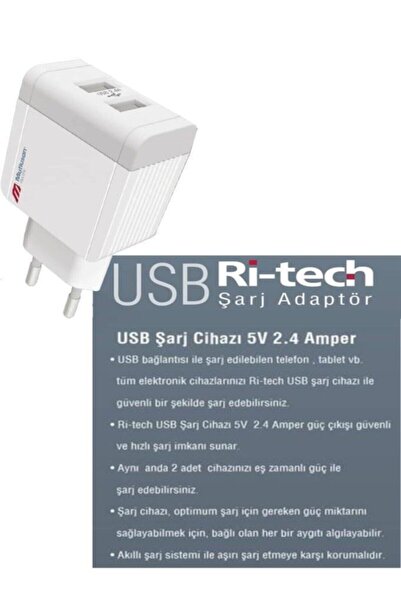 Genel Markalar 2,4 A 2 Li Usb Fiş Adaptör