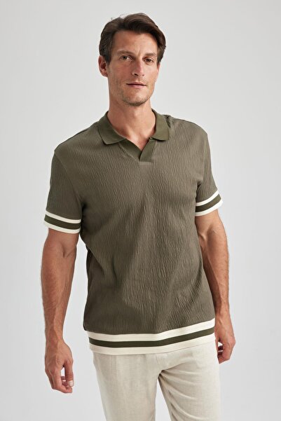 DeFacto Regular Fit Polo Neck Short Sleeve T-Shirt B0592ax23hs