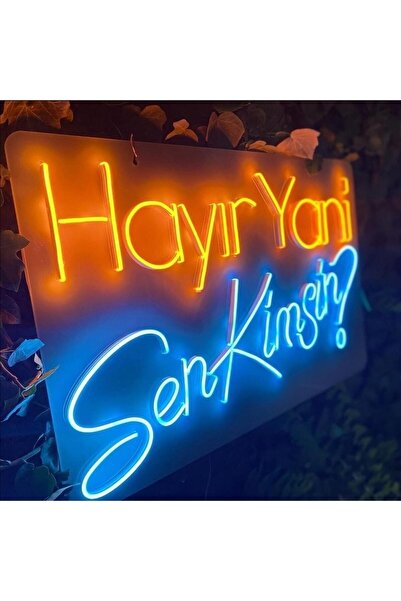 Genel Markalar Hayır Yani Sen Kimsin ? -neon Led Dekoratif Duvar Yazısı Tabel...