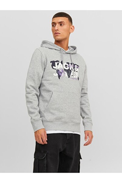 Jack & Jones Ανδρικό γκρι φούτερ Jack Jones Dust Sweat Hood Sn 12240214 -05