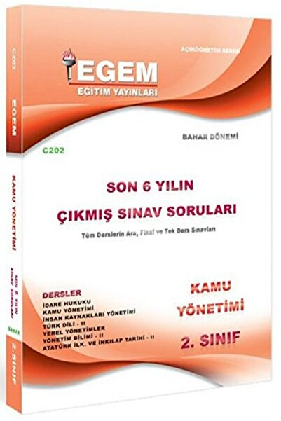 Egem Eğitim Yayınları 2. Sınıf Kamu Yönetimi Son 6 Yılın Çıkmış Sınav Sorular...