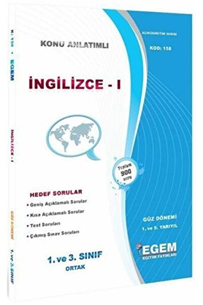 Egem Eğitim Yayınları AÖF Tüm Bölümler Ortak 1. ve 3. Sınıf 1. Yarıyıl İngili...