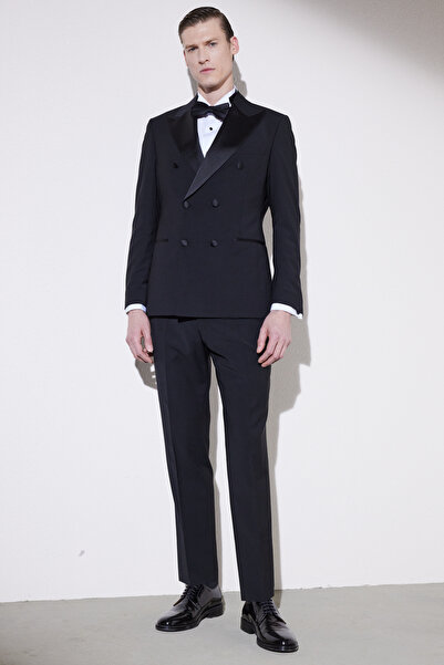 BROOKS BROTHERS Erkek Siyah Slim Fit Dar Kesim Sivri Yaka Smokin Takım