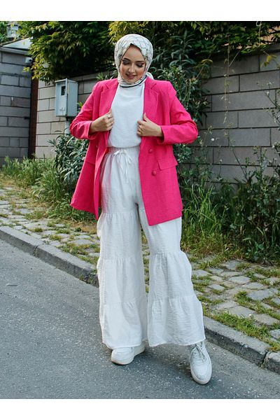 Por La Cara White Loose Trousers - Pieced, Por La Cara