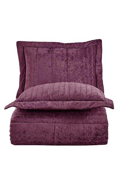 Elart Velvet Velvet Comfort Σετ Μοντέρνο Σετ ύπνου Μονό Plum 2 τεμαχίων