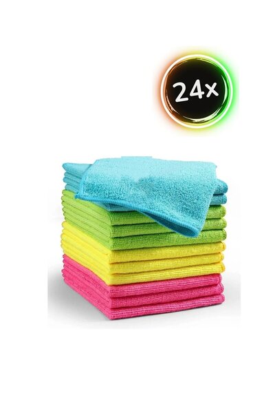 Wilma Secret Çok Amaçlı Mikrofiber Temizlik Bezi 24 Adet 30x30 cm - Mutfak Bezi, Araç Bezi