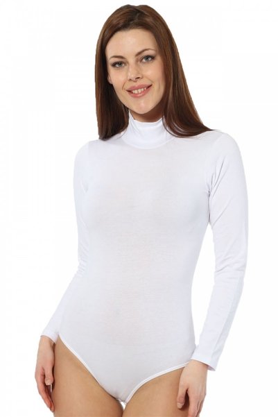 Zühre Fashion Stripe Long Sleeve Turtleneck Snap Body 260