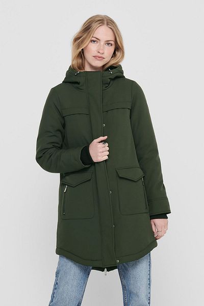 ONLY Women's Onlmaastrıcht Hooded Long Coat 15192522 Khaki