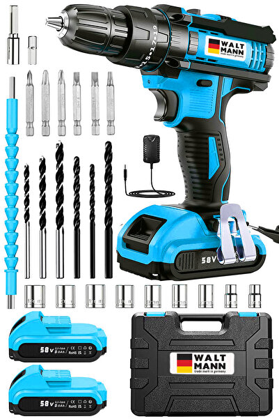 WaltMann Germany XR Blue 58 V 10 Amper HD Lİ-ON Bakır Şanzuman Akülü Vidalama...