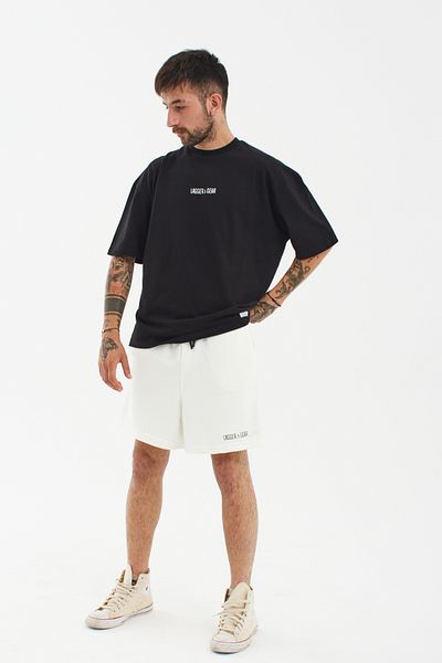Lagger and Gear Unisex Embroidered White Shorts
