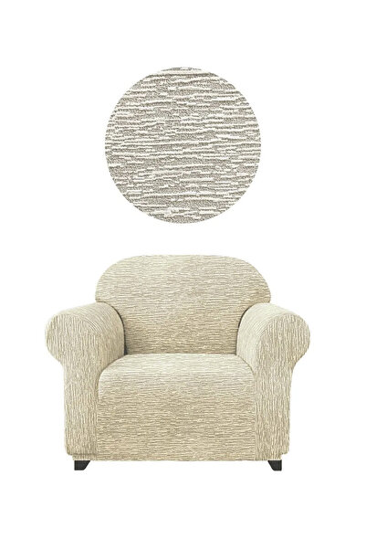 GüzelEvim Tekstil Jkarlı Husă pentru un singur scaun cu model simplu Husă pen...